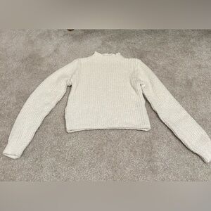 Zara Cropped Cream Colored Sweater - Small